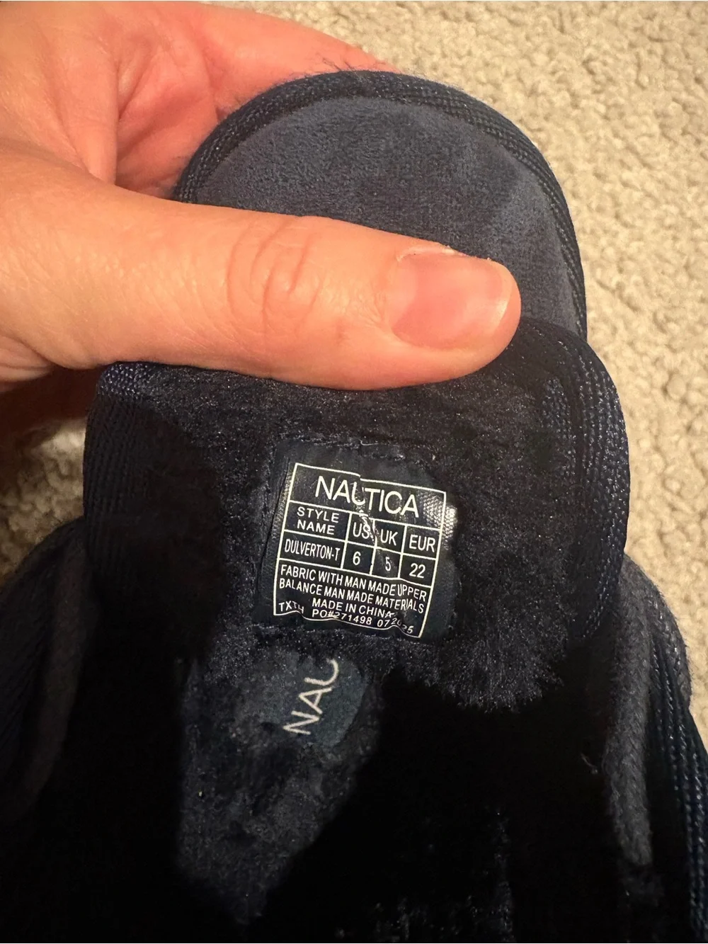 Nautica Navy Blue Suede Lace-Up Kids Boots